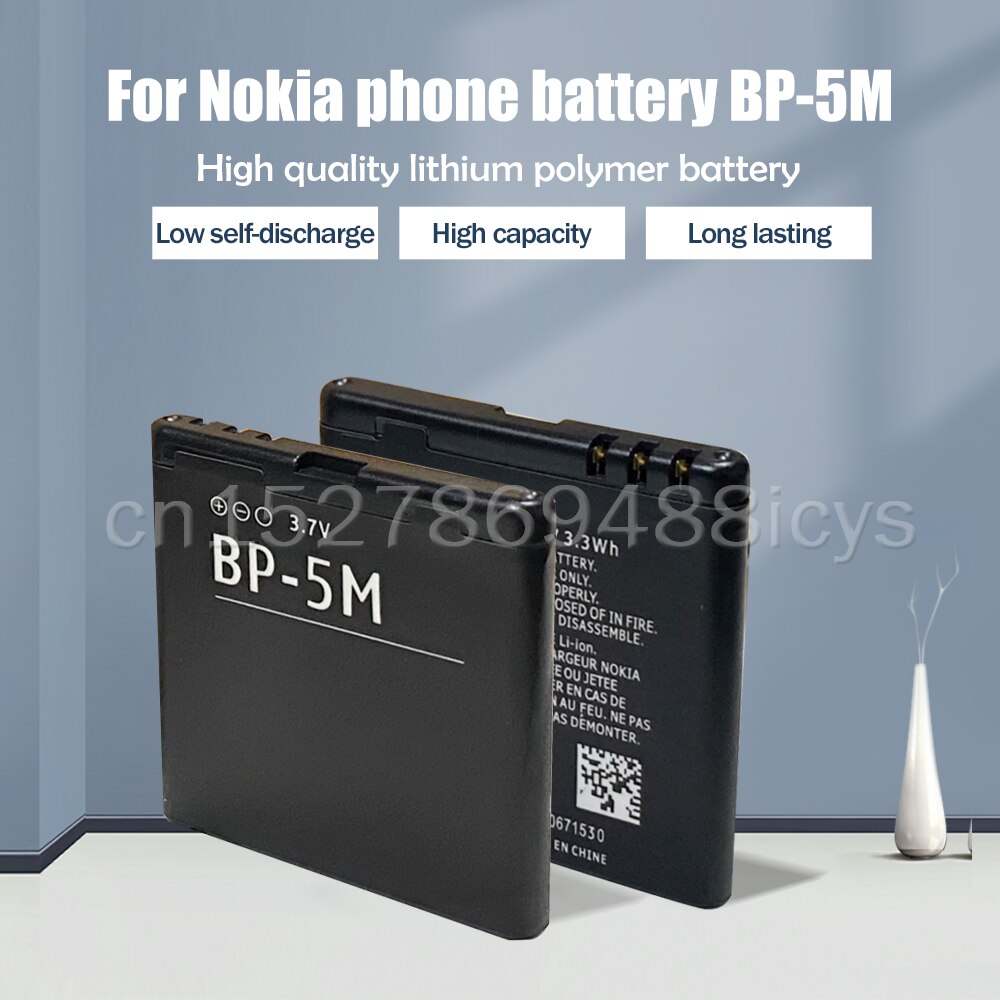 BP-5M-Batería de teléfono BP5M BP 5M, 900mAh, para Nokia 5700, 5610, 5611, 5710, 5611XM, 5700XM, 6110, 6110N, 6200C, 6220C, 6500S, 7390, 7379, 1 ud.
