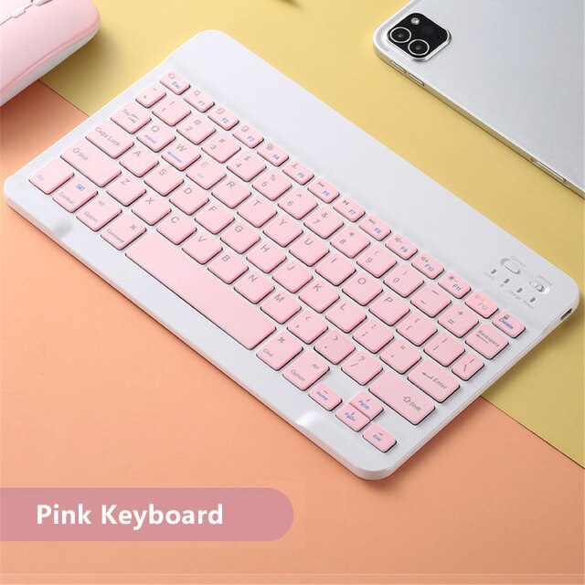 Per iPad tastiera e Mouse Combo tastiera Bluetooth Wireless Teclado per iPad Xiaomi Samsung Huawei Tablet Android IOS Windows: Pink