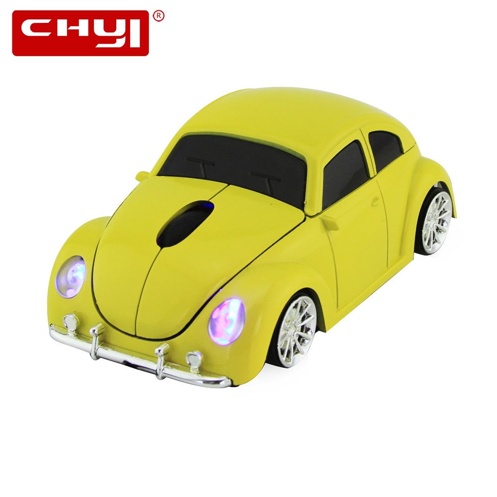Chyi draadloze computermuis gamer cool mini auto-vormige muis 1600 dpi optische gamingmuis met usb-ontvanger voor pc en laptop
