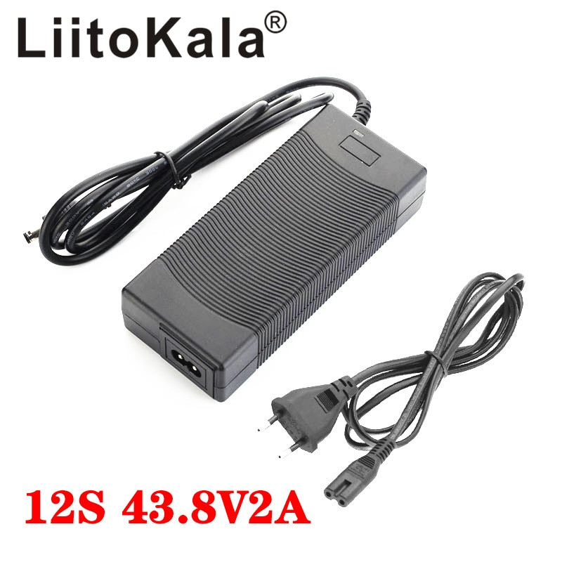Liitokala 36V 2A LiFePO4 Acculader Uitgang 43.8V 2A Lader 36V LiFePO4 Lader Gebruikt Voor 12S 36V Elektrische Fiets Batterij Lfp