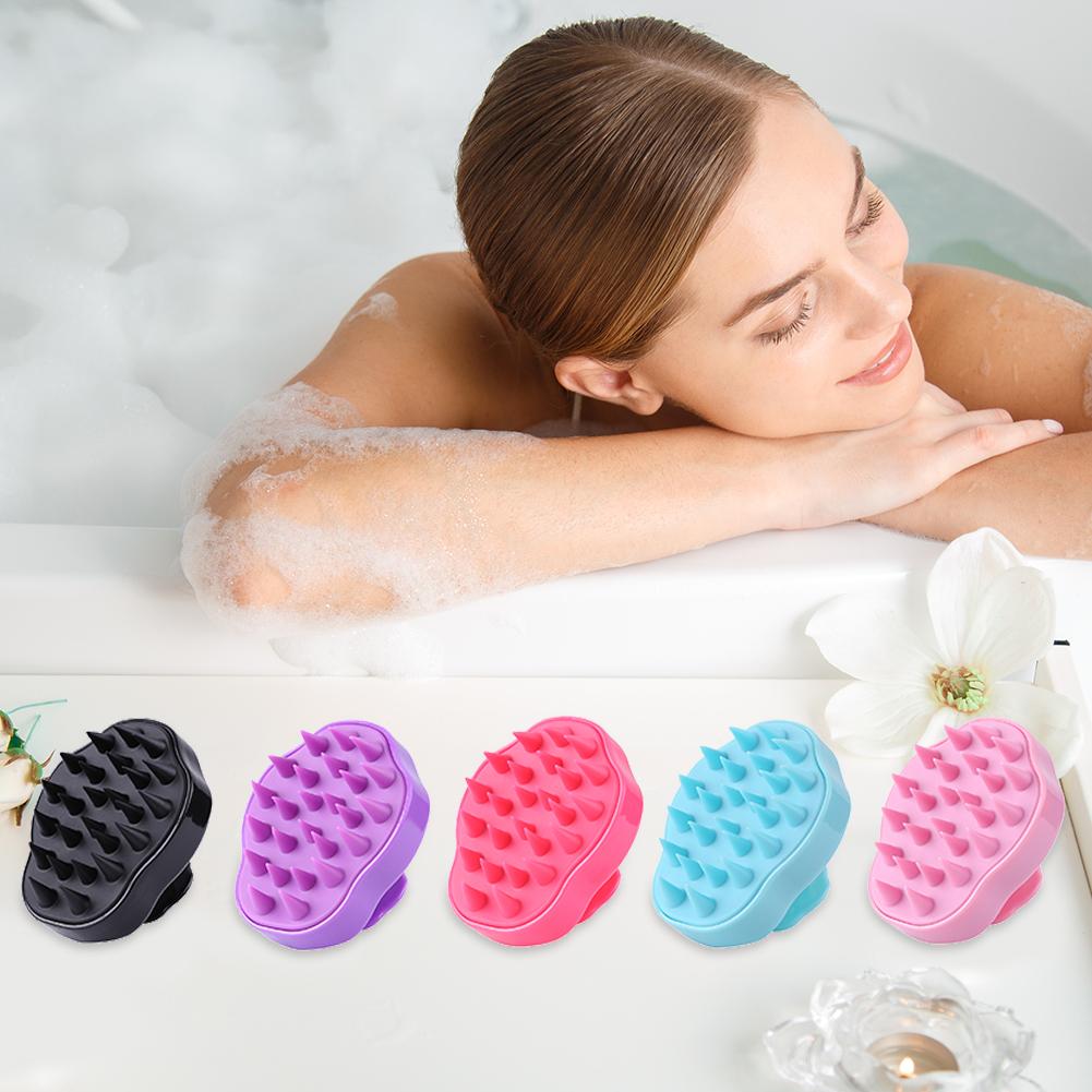 Brosse de Massage du cuir chevelu en Silicone, 1 pièce, pour shampoing, douche, pour le corps, peigne à cheveux, outils de coiffure