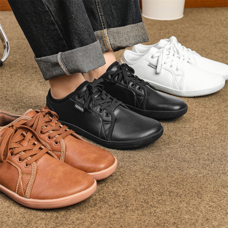 Minimalistischer Schuh, Größe 37–48, für Herren und Damen, breiter Zehenbereich, Barfuß, lässig, Kunstleder, leichte wandern-Sportschuhe