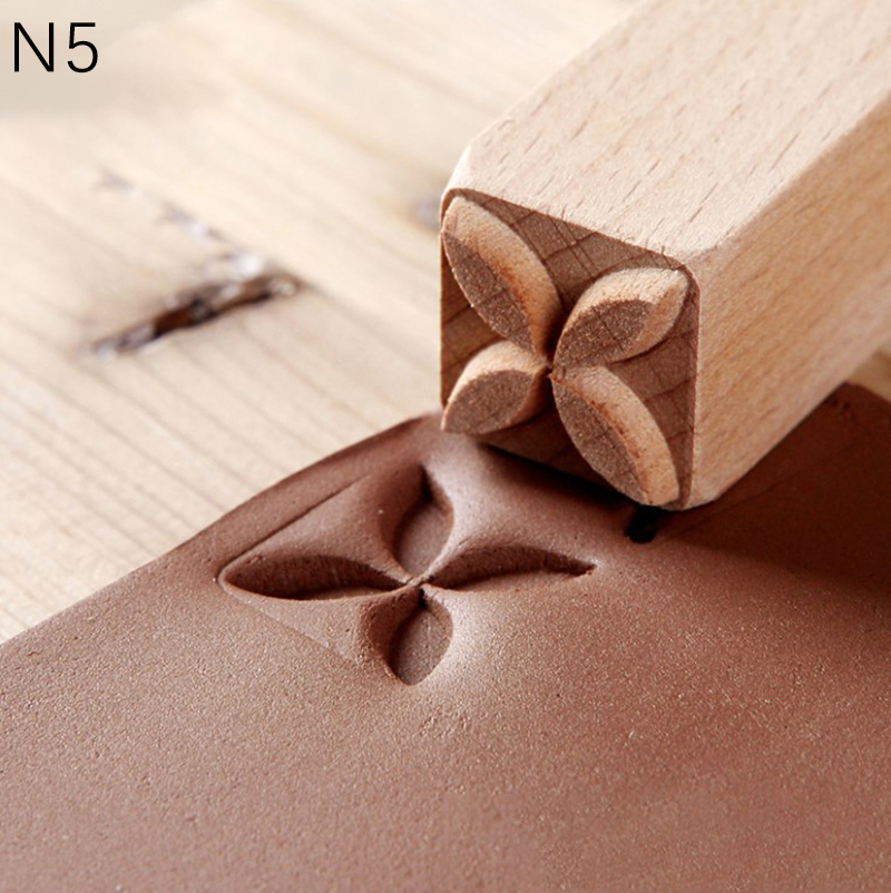 Herramienta de cerámica con relieve de madera, columna de sellos de impresión Natural, bloques de patrones mixtos, sello de textura para arcilla polimérica, artesanía de cerámica Diy: Gris oscuro