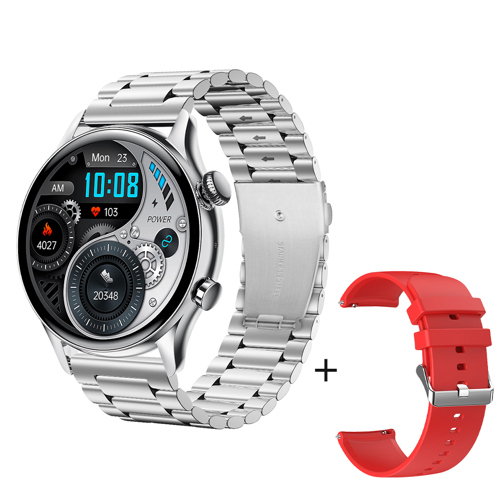 Colmi I30 Vlaggenschip Smartwatch Mannen 1.36 Inch Amoled 390*390 Scherm Ondersteuning Altijd Op Display Smart Horloge IP68 Waterdicht: Steel Silver