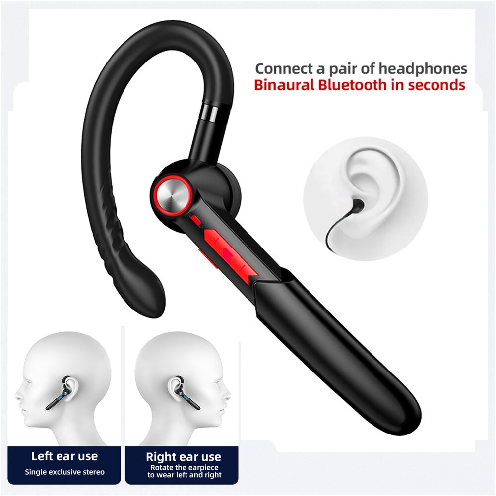 HiFi Stereo 5.0 Bluetooth Earphones Handsfree Wireless Headset Business Headset Drive Call Sports Earphones for Iphone Samsung
