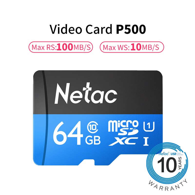 Netac klasse 10 32gb 64gb 256 gb micro sd-kaart 16gb 128gb 32 64 gb tf-kaart gegevensopslag flash-geheugenkaart voor smartphone-telefoon: 64gb u1 kaart