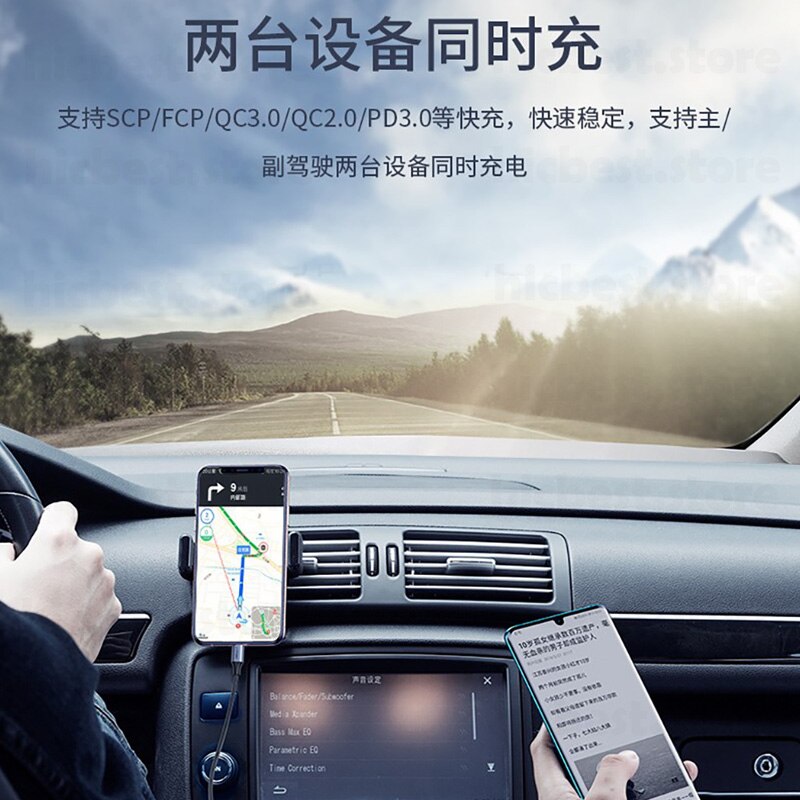 45W Aluminum PD Car Charger for iPhon Car PD Charger PD3.0 FCP SCP AFC Auto Adapter for iPhon 12 SE 11 Pro Samsung S20 Huawei