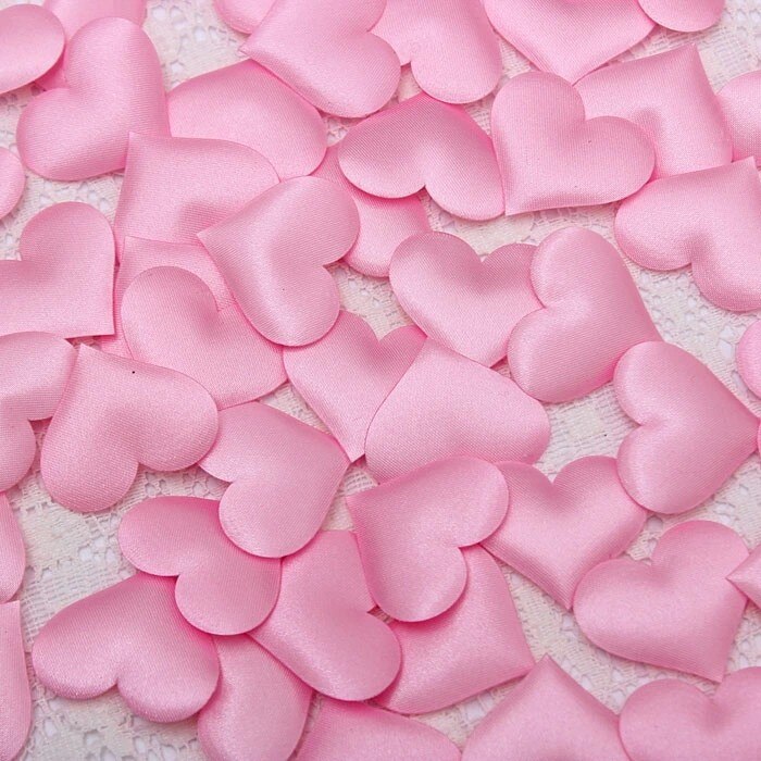 --500 pieces/lot 35mm Padded Felt Heart Applique Wedding Table Decoration Heart,DIY Party Decoration,Fabric Heart