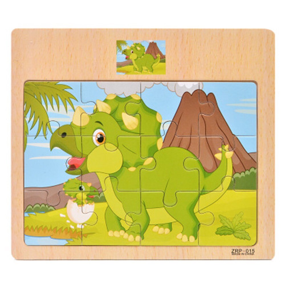 Wooden Toys Puzzle for Kids 3 years Animals/Vegetables/Fruits/Traffic Insects/Poultry Educational Kids Games Jigsaw: Army Green