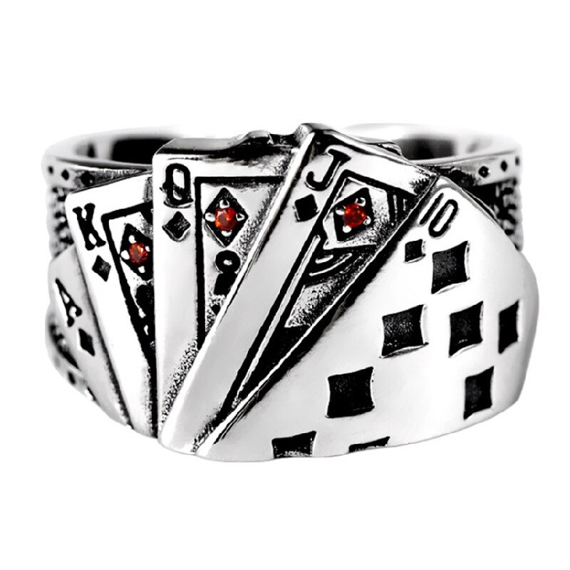 Persönlichkeit gotisch Jahrgang Poker Ringe Für Frauen Braut Hochzeit Engagement Punk Resizable Antike Ringe Felsen Schmuck