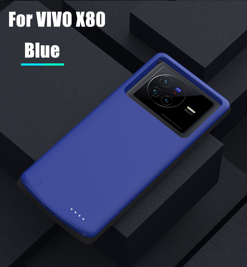 10000 mah powerbank für vivo  x80 Profi, externe akkuhülle, ladehülle für vivo  x80: Dunkelblau