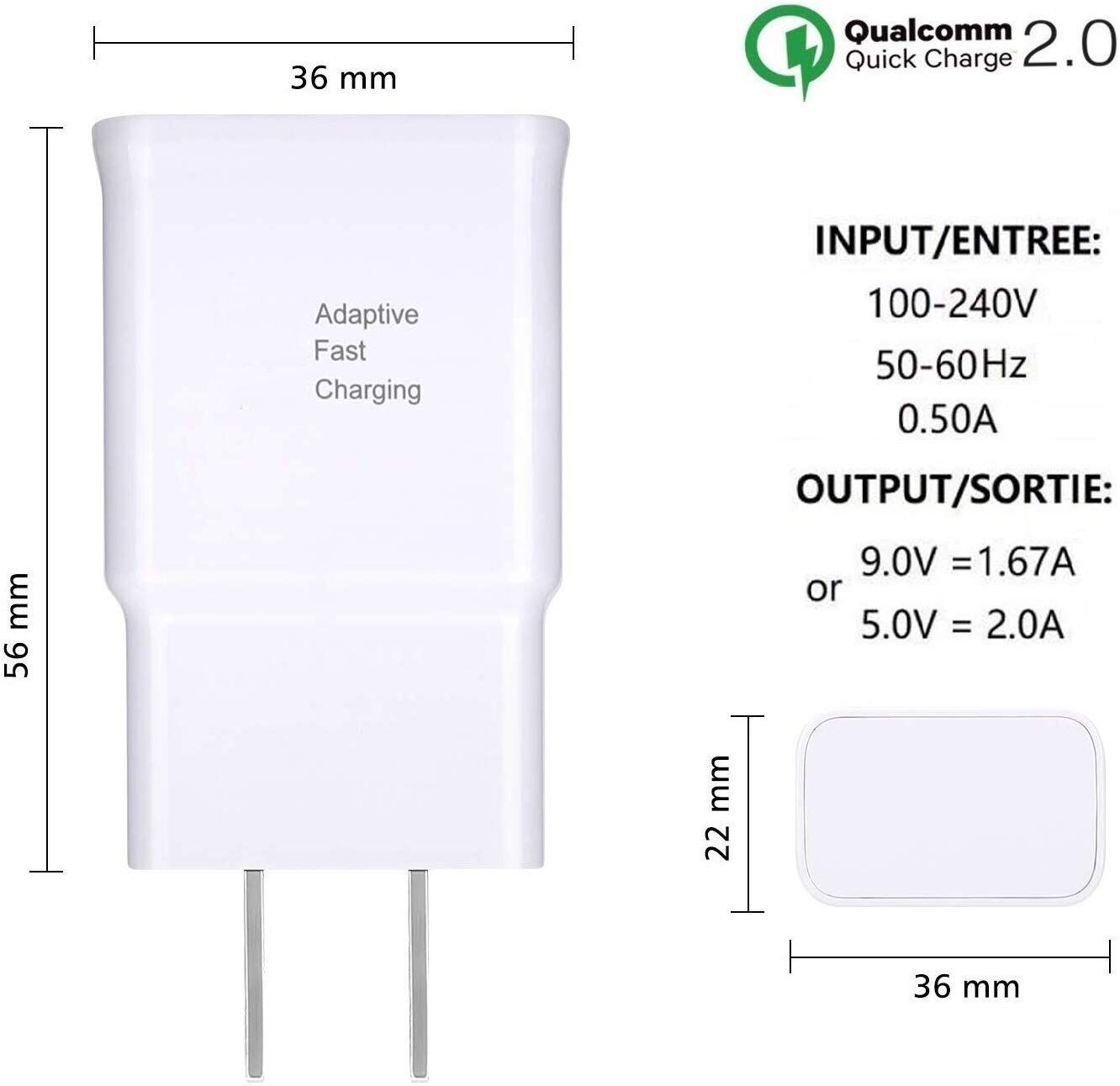 10 Stks/partij 9V1.67A 15W Usb Adaptieve Fast Charger Quick Charge Adapter Voor Samsung Galaxy S20 S10 S10E S9 S8 plus Note 8 9 10 5