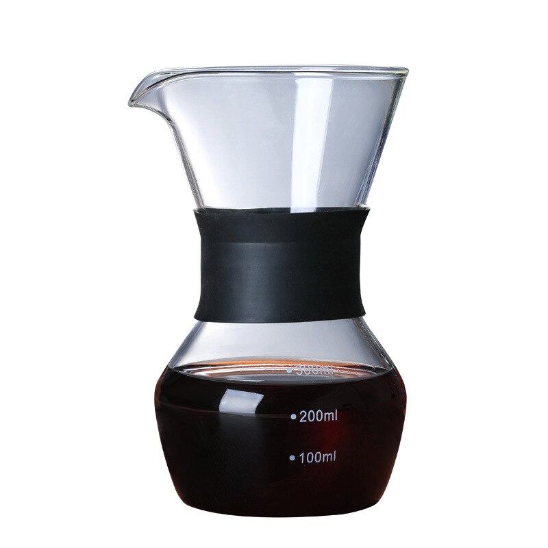 Kaffekanna med 600ml glas med filter i rostfritt stål, droppbryggning, bryggare, kaffekanna, droppare, barista, häll över kaffebryggaren: 300ml inga filter