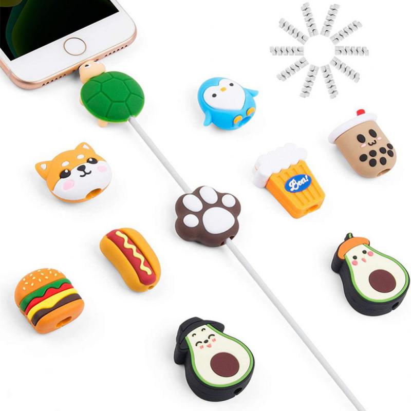 Cartoon Cable Protector Cute Charger Protector Cable Winder Organizer Data Line Protective Cover For