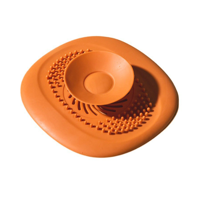 2 Stuks Badkamer Haar Catcher Stopper Douche Afvoerputje Cover Filter Deodorant Anti-Verstopping Aanrecht Plug Afvoer zeef: Oranje