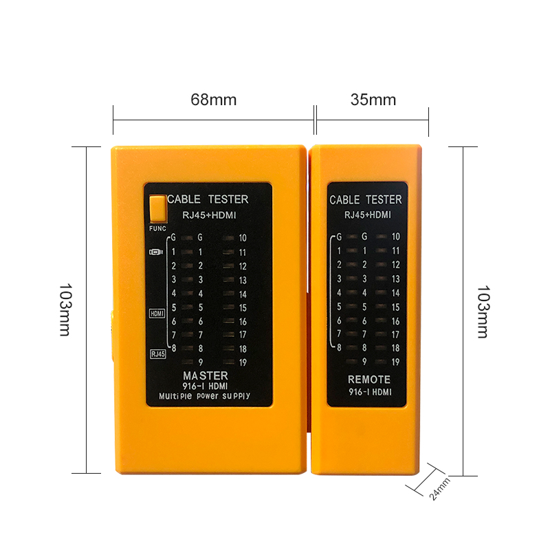 Tester di Cavo HDMI e Tester di Cavo di Rete - Dispositivo di Test Multifunzionale per Monitor HD e Connettività Ethernet
