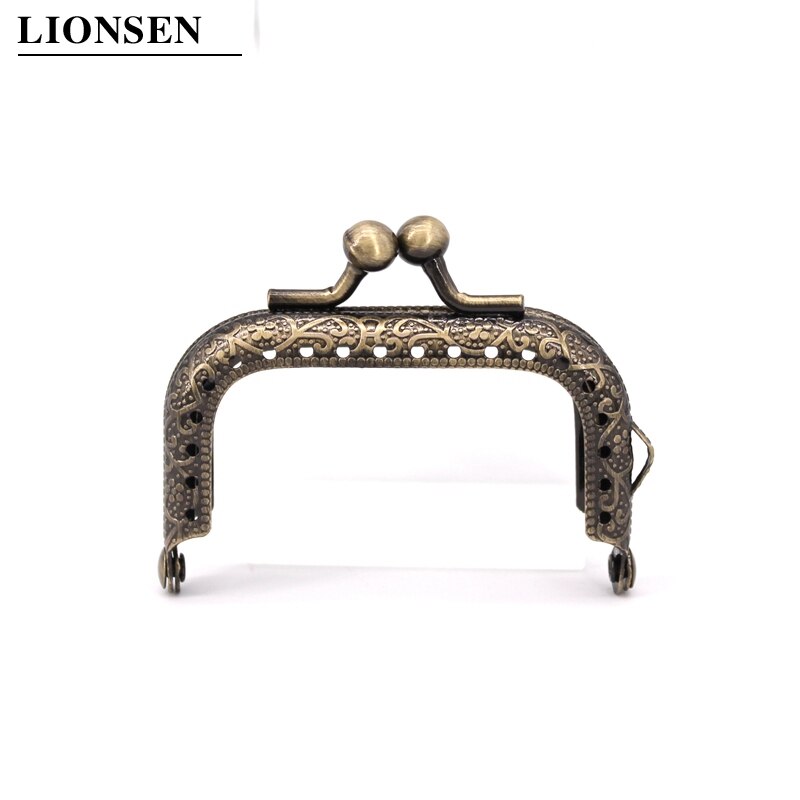 LIONSEN 2 uds. 6,5 cm antiguo bronce Plata cuenta Cabeza Cuadrada Metal monedero marco Kiss clasp DIY accesorio de bolsa