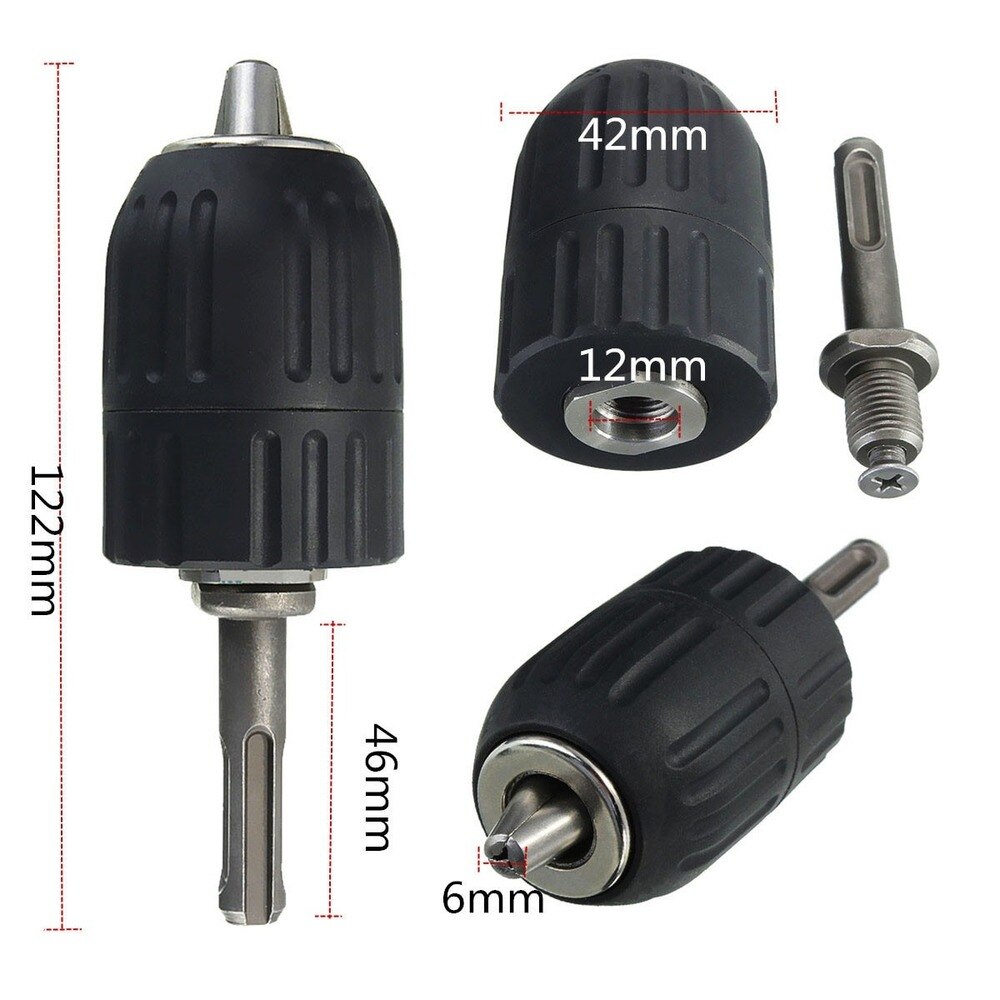 13MM HSS Keyless Drill Chuck Adaptor Hardware Tool Part For Impact Drill
