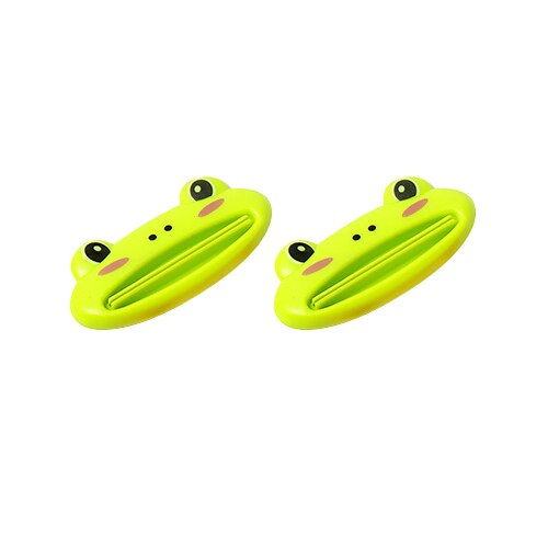 Furgerin 2 stuks schattige dieren tandpasta tube knijper handige multifunctionele tandpasta knijpers badaccessoires huishoudelijke producten: Groene kikker 2 stuks