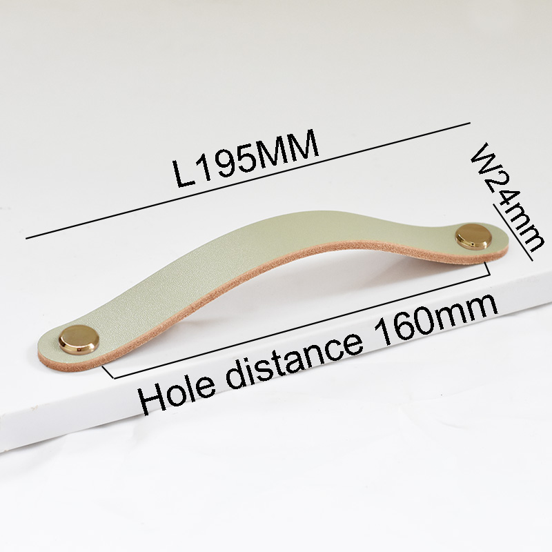 Nordisk stil färg läderhandtag möbel garderob låda skjutdörrsknoppar barn & #39 ;rum köksskåp grått draghandtag: Gyllene -160mm