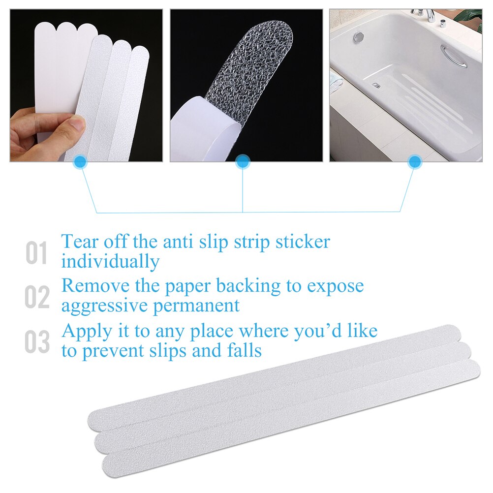 Anti-Slip Strips Shower Stickers Bath Safety Strips Transparent Non Slip Strips Stickers Bathtubs Floors Bathroom Anti-Slip Mat