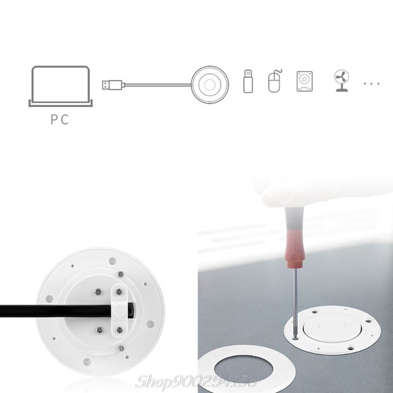 Pop-up In-Desk Slot USB 2.0 3 Ports Hub Splitter Adapter for Laptop PC Computer S02 20