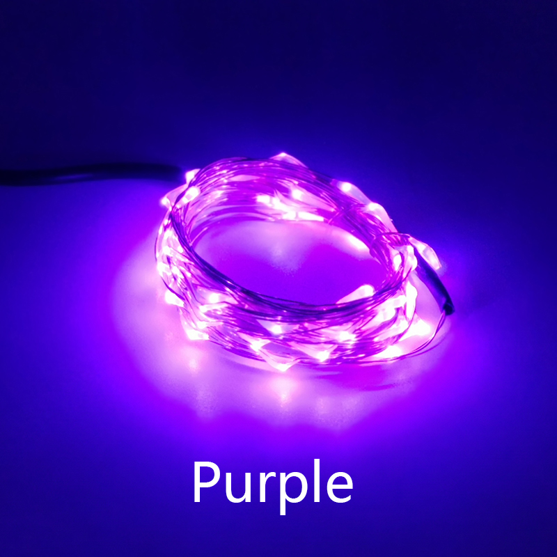5Vusb Led Koperdraad Kerstverlichting String 10Leds/M 5/10M Enkele Kleur Of Kleurrijk Voor Kerst Feestelijke Verlichting Decoratie Diy: Warm White / 350W