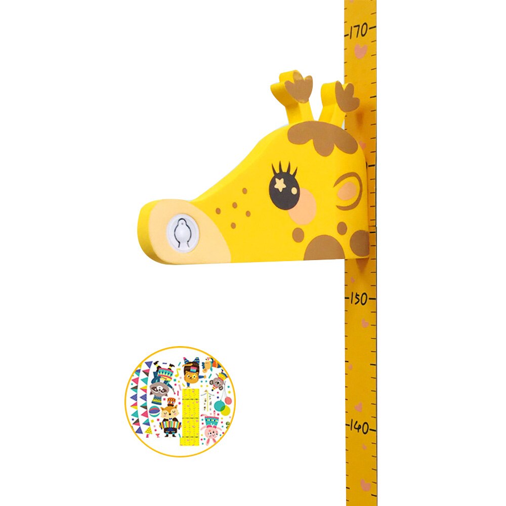 Tabla de Medidas de crecimiento de altura de dibujos animados en 3D extraíble para niños, pegatinas de pared, reglas para niños, habitación de bebé, decoración de dormitorio, Arte de la pared Decoración: Giraffe