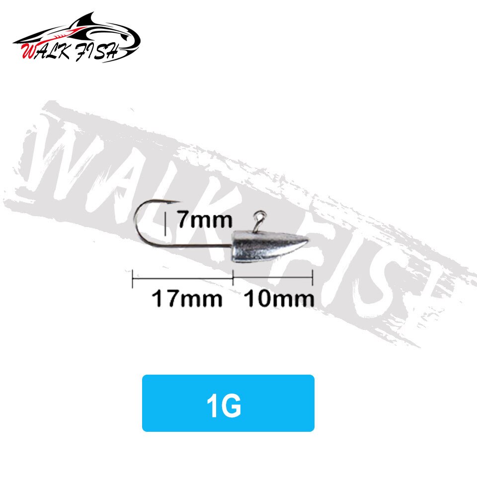Gå fisk 10 st/lot 1g 1.5g 2g 3g mini jigg huvud krok exponerad fiske krok hulling krok öring mjuk drag jigg fiske krok: 1g