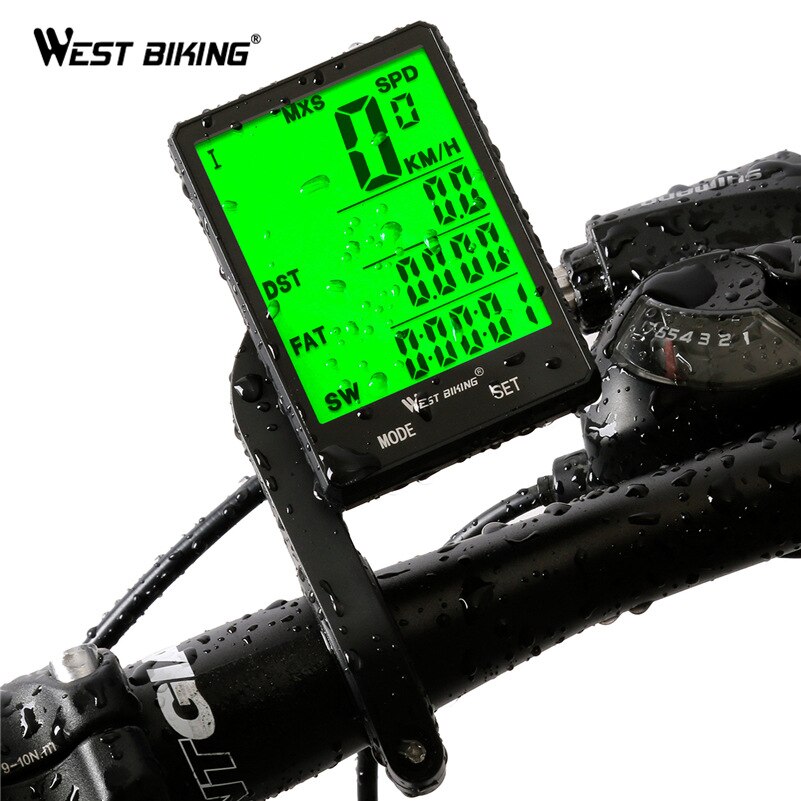 Mountainbike accessoires draadloze codemeter groot scherm engels waterdichte lichtgevende snelheidsmeter snelheidsmeter