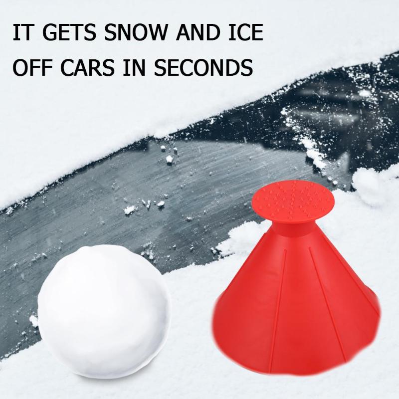 Auto Car Magic Window Windshield Car Ice Scraper Shaped Funnel Snow Remover Deicer Cone Deicing Tool Scraping ONE Round