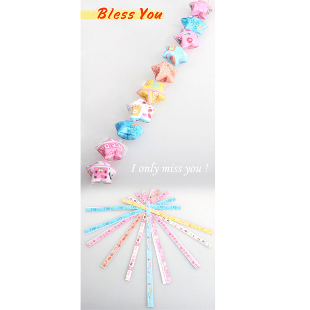 50 PCS Folding Kit Lucky Star Origami Wish Star Origami Paper Strips Paper Crafts Art Tools DIY Handmade Origami Paper