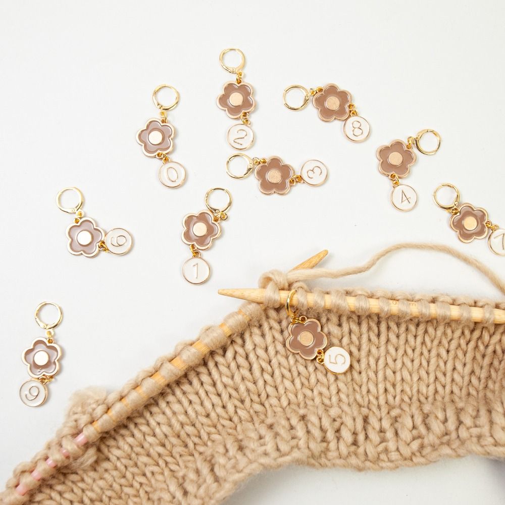 Flower Stitch Markers, Alloy Enamel Crochet Stitch Marker Charms Locking Stitch Marker DIY Handmade for Knitting