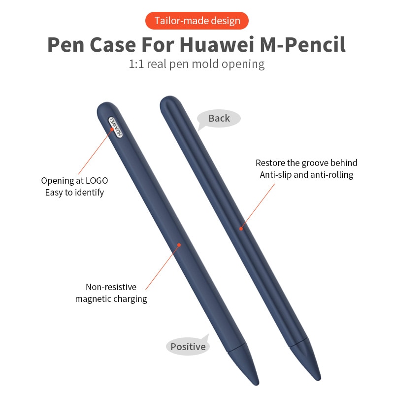 Til huawei m-blyant taske blød silikone stylus pen cover til huawei blyant beskyttende skridsikker pen shell tablet pen ærme