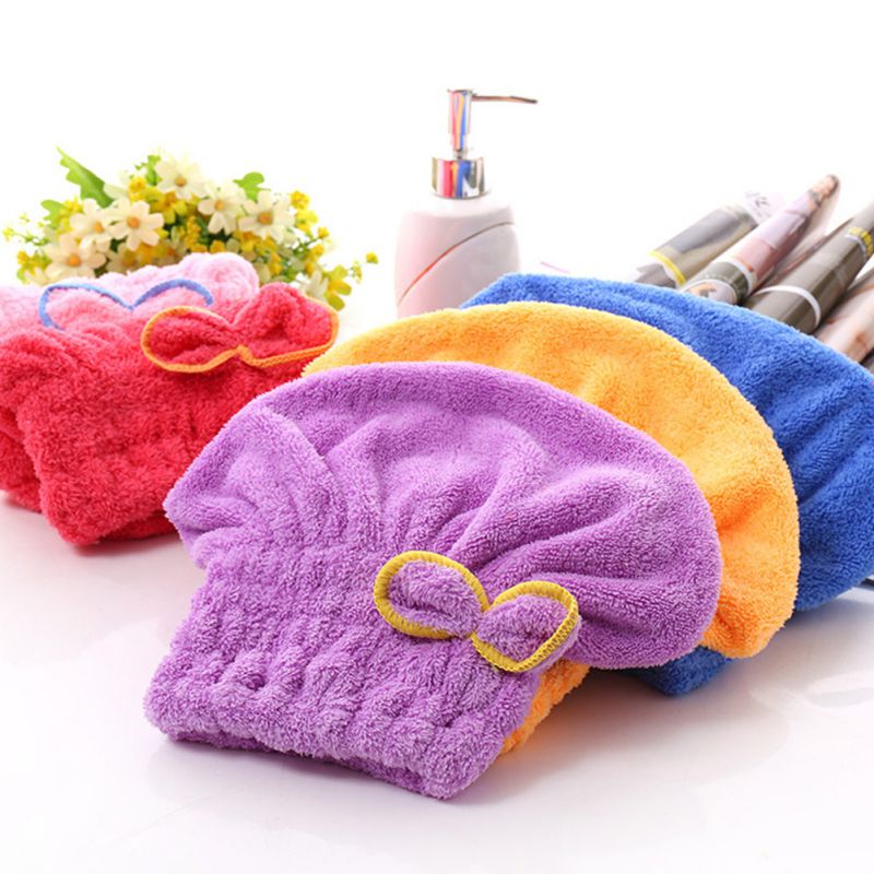 1 stk mikrofiber efter brusebad hår tørring wrap kvinders piger damehåndklæde hurtig tør hår hat kasket turban hoved wrap badeværktøj