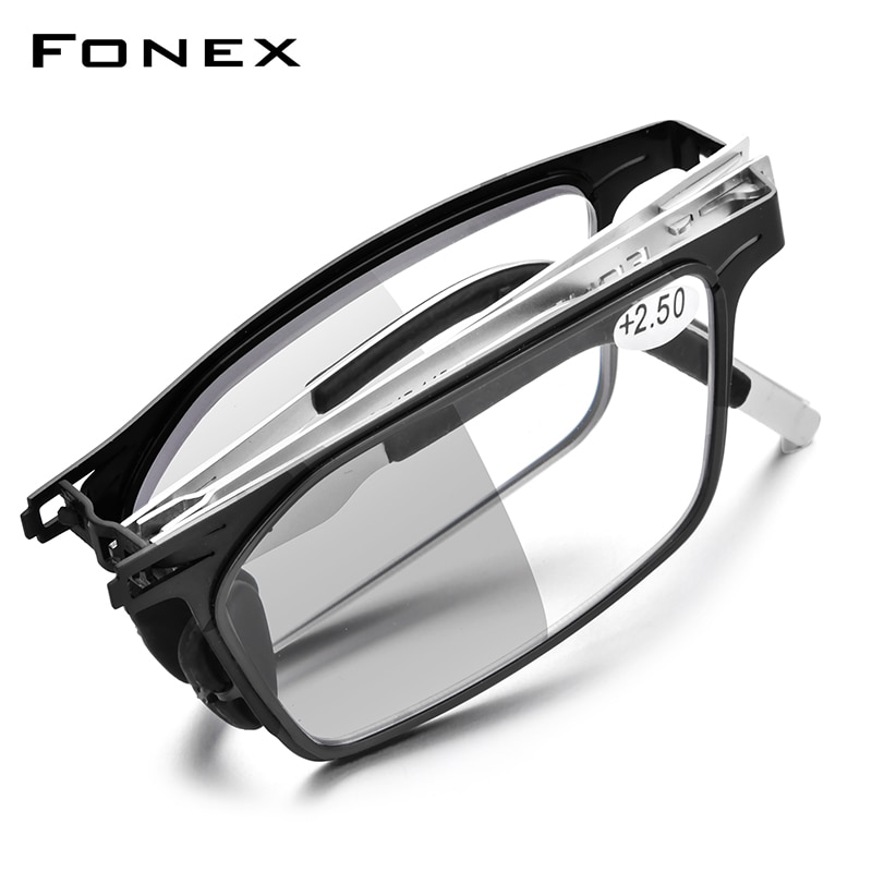 FONEX – lunettes photochromiques Anti-bleu pour hommes et femmes, pliables, sans vis, pour lecture, hypermétropie, LH015,