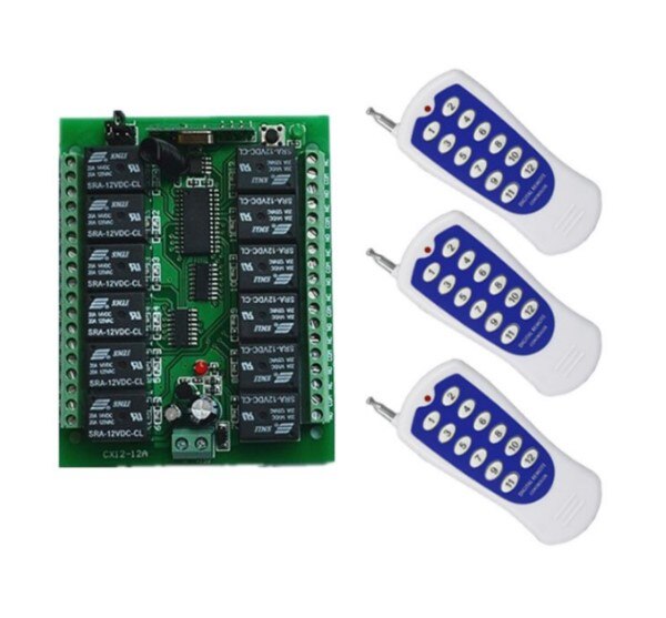 DC 12V 24V 12 CH 12CH Radio Controller RF Draadloze Afstandsbediening Schakelaar Systeem Zender + Ontvanger 315 /433 MHz: 3 / DC 12V