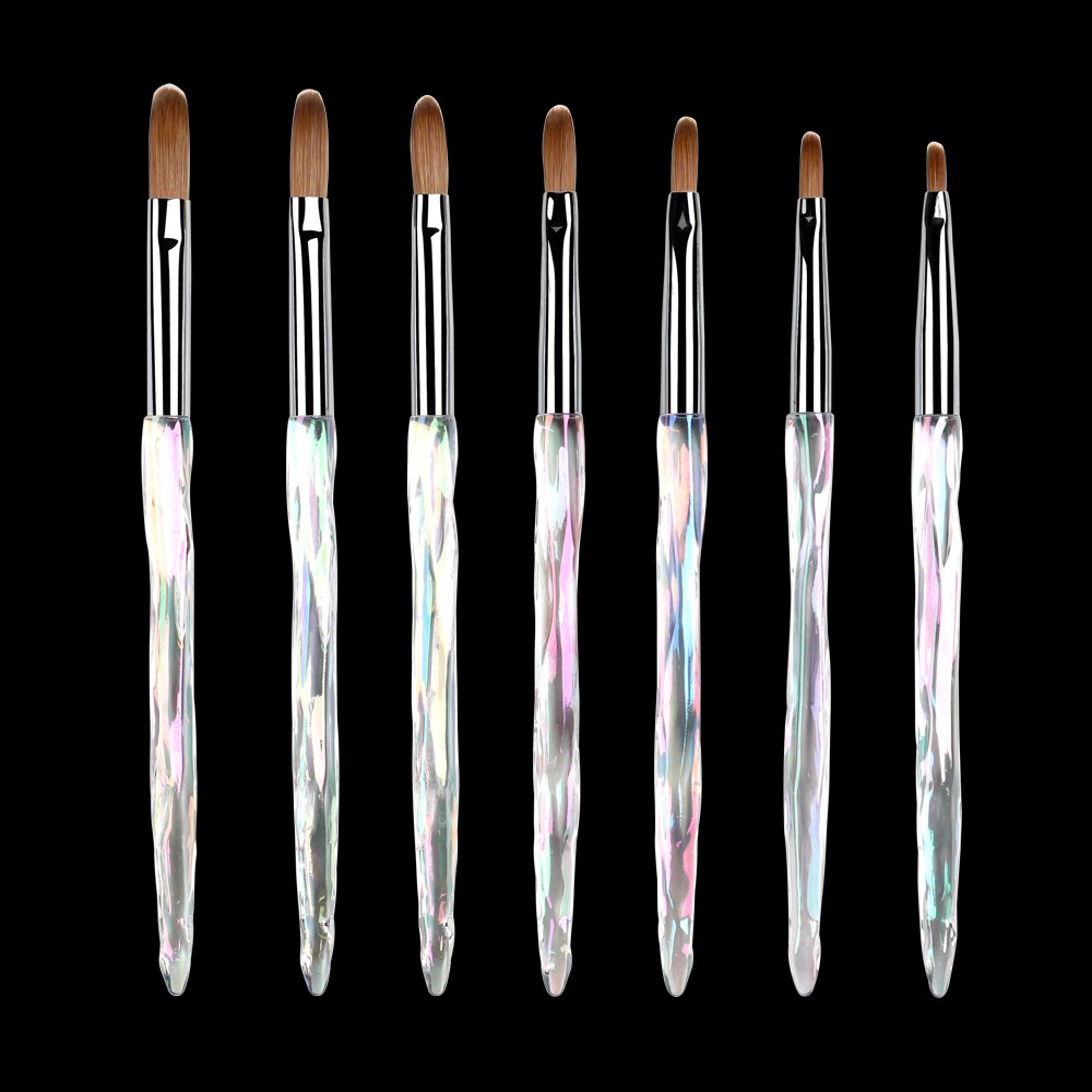 ANGNYA 12 #14 # Acryl Nagel Pinsel Gewellt Kolinsky Zobel Nagel Kunst UV Gel Baumeister Manikübetreffend Pinsel Flache Runde diamant Gradienten Griff