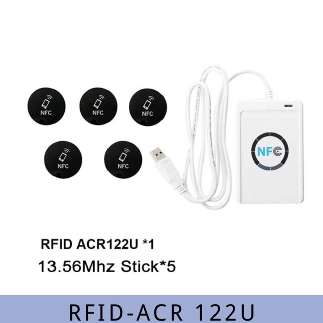 ACR122U Toegangscontrole Kaart Duplicator Rfid-lezer Nfc Encryptie Kraken Schrijver Smart Chip S50 Uid Kaart 13.56Mhz Key Copier: ACR122U-5UIDStickers