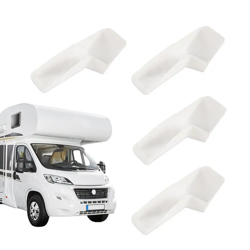 RV Gutter Spouts Mini Gutters For Gazebo RV Roof Drip Edge 2 Left And 2 Right Side White Gutter Extender Guides Rainwater Away