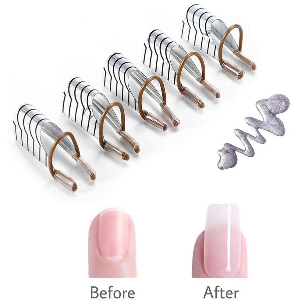 5Pcs Nail Forms Herbruikbare Acryl Houder Nail Art Uitbreiding Gids Lade Acryl Franse Formulieren Diy Nail Art Form Manicure gereedschap
