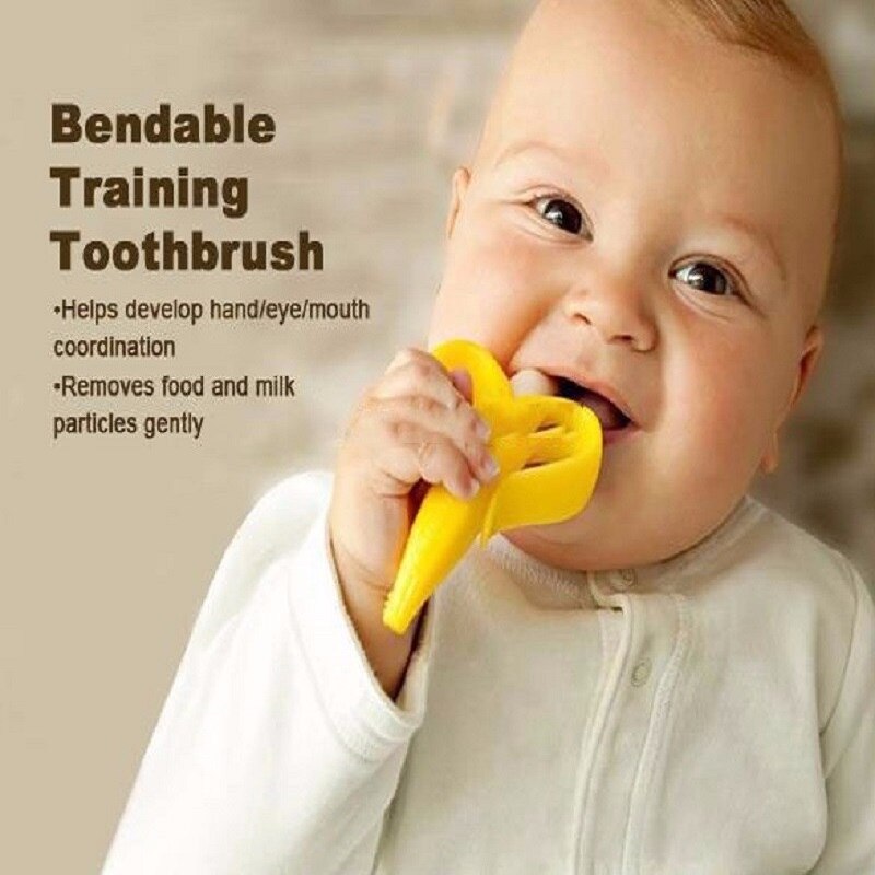 Cheapest And Environmentally Safe Baby Teether Toys Baby Cute Crib Rattle Bendable Activity Training ToothBrush Toy