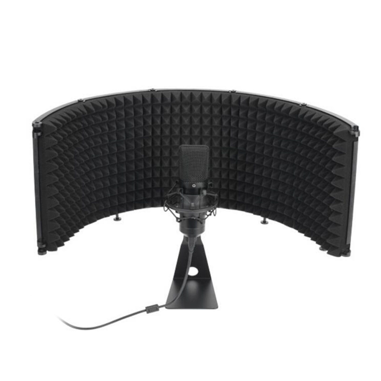 Foldable Microphone Isolation Shield Sound Dampening Acoustic Screen with Stand