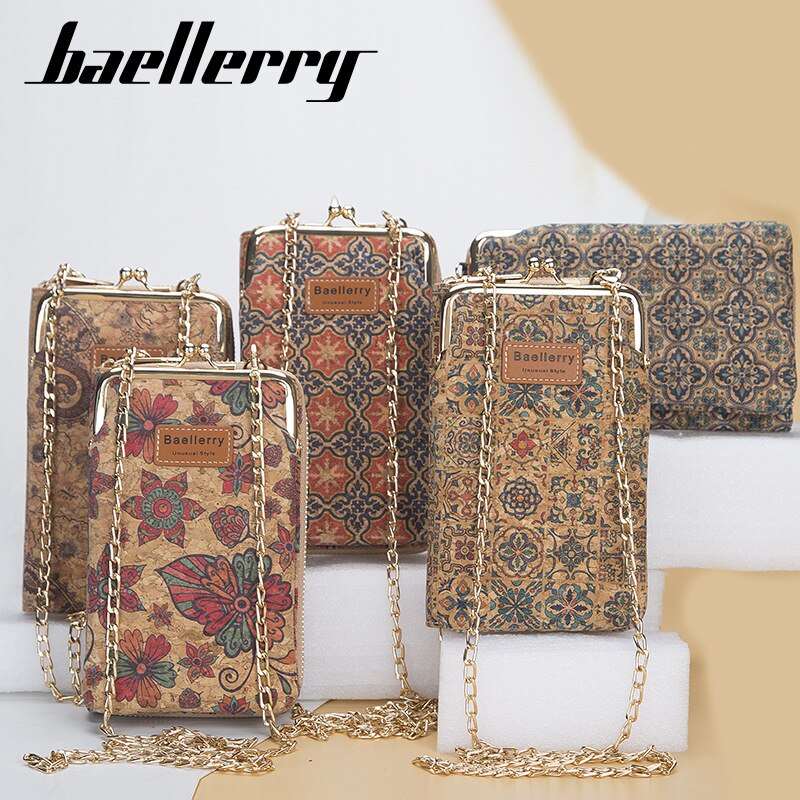 bllerry Soft Wood Material WOMEN'S Long Wallet Large Capacity-Style Mobile Phone Bag Shoulder Shoulder Bag Women's