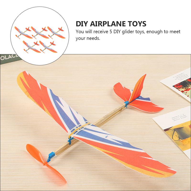 5 pezzi Kid fai da te aliante aeroplano giocattoli lancio a mano schiuma modello di aereo giocattoli regalo per bambini (colore casuale)