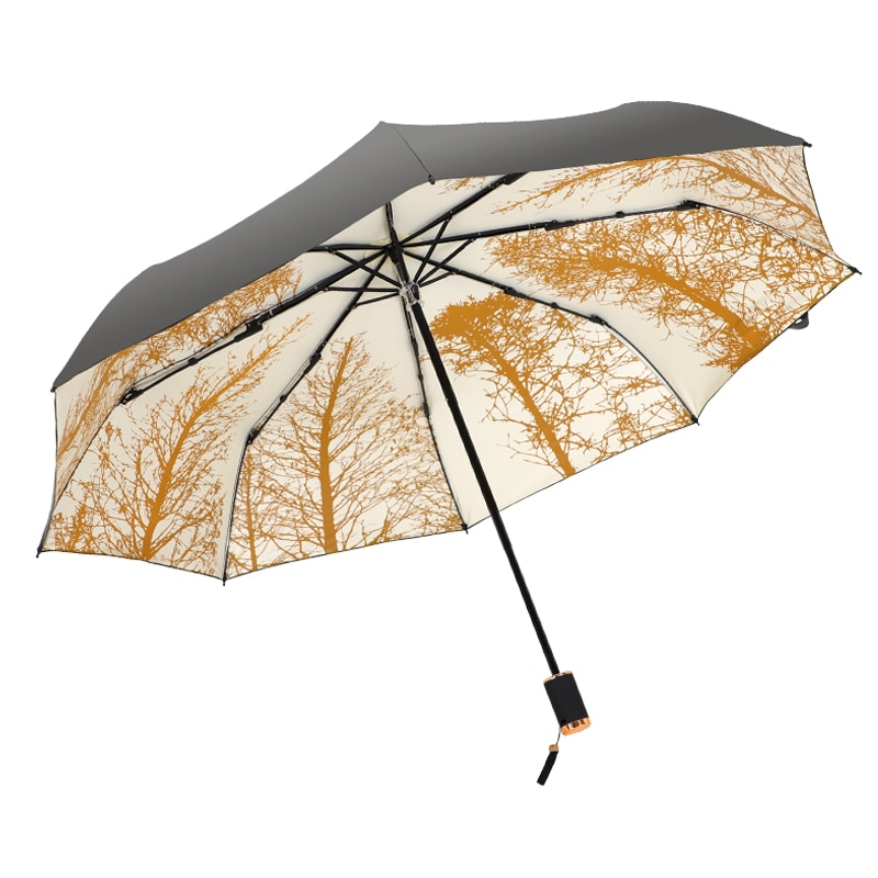 Automatische Sonnenschirm Uv Schutz Traditionellen Holz Griff Regenschirm Malerei Stoff Sonnenschirm Paraguas Frauen Regenschirm AB50UB