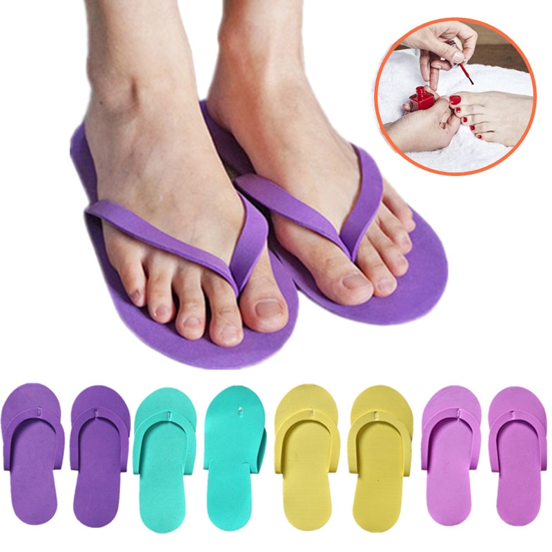 48 par engangs nail art hjemmesko spa pedicure sandaler skum hjemmesko pedicure tøfler til salon spa pedicure flip flop værktøjer