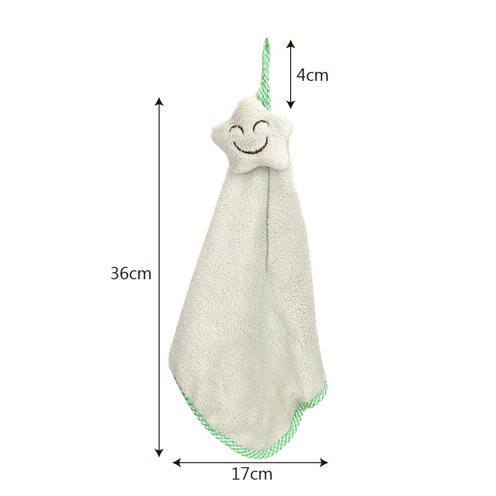 HOOMIN suspendus essuie-mains torchons corail velours mignon étoile cuisine tissu pas de peluches sourire visage Absorption d'eau