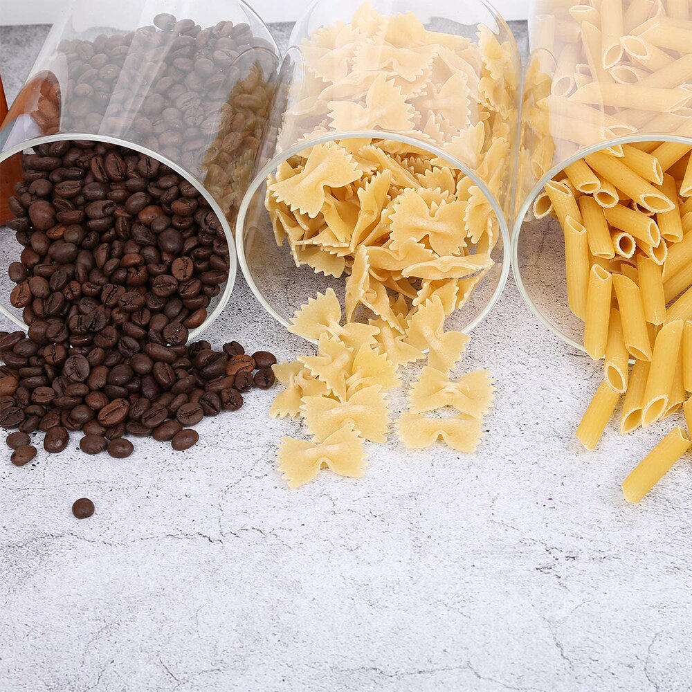 Bocaux de stockage en verre pour céréales en vrac, pour Spaghetti, farine, café, sucre, bocal à épices de cuisine scellé pour multi-céréales