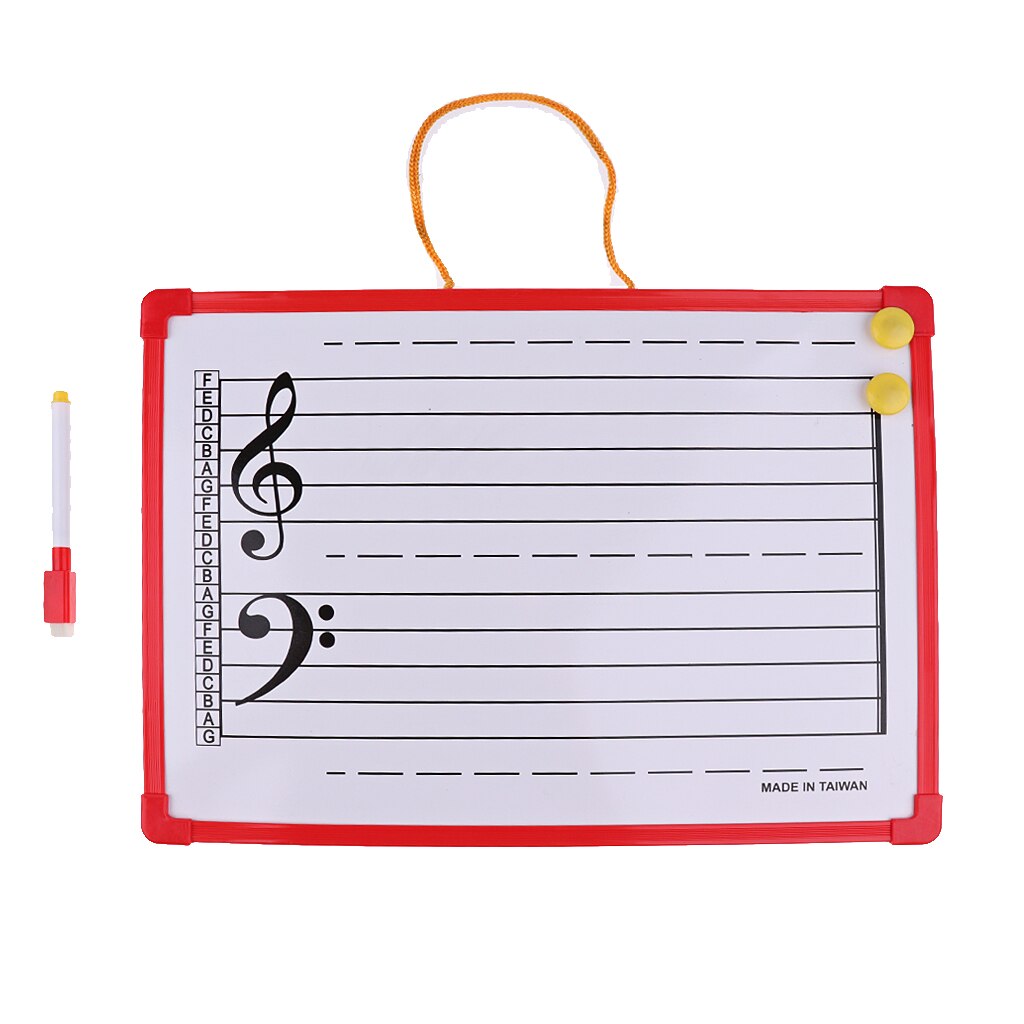 Music Notation Whiteboard DIY Erase Board with Music Staff Magnet Educational Tool 35x25cm